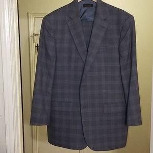 Jos. A. Bank Gray-Blue Windowpane Suit Jacket